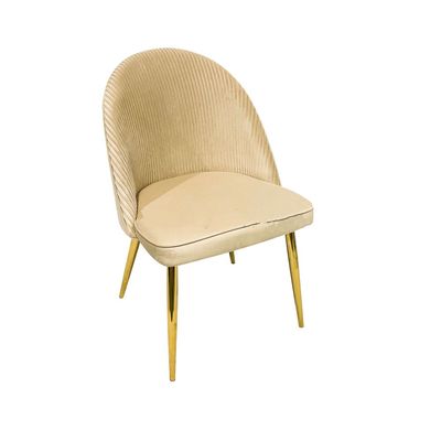 Velvet Dining Chair Upholstered Armles Dining Living Room Furniture Beige