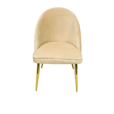 Velvet Dining Chair Upholstered Armles Dining Living Room Furniture Beige