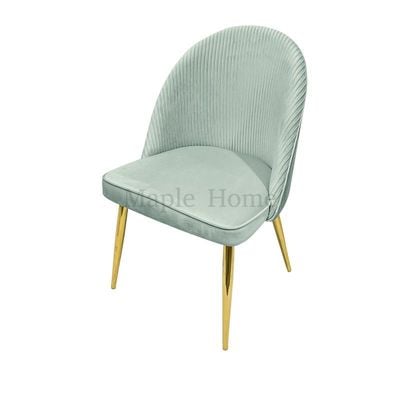 Velvet Dining Chair Upholstered Armles Dining Living Room Furniture Light Grey