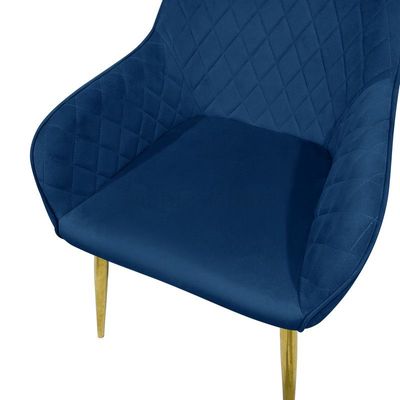 Velvet Accent Arm Dining Chair With Gold Metal Legs Kitchen Living Room Furniture