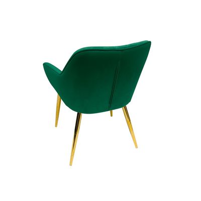 Velvet Accent Arm Dining Chair With Gold Metal Legs Kitchen Living Room Furniture Green