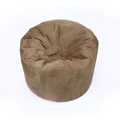 Luxe Decora Pluche Water Repellent Suede Bean Bag With Filling (Compact) - Chocolate Brown