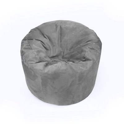 Luxe Decora Pluche Water Repellent Suede Bean Bag With Filling (Compact) - Steel Grey