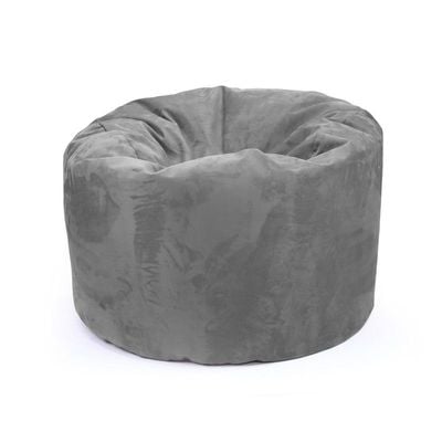 Luxe Decora Pluche Water Repellent Suede Bean Bag With Filling (Compact) - Steel Grey