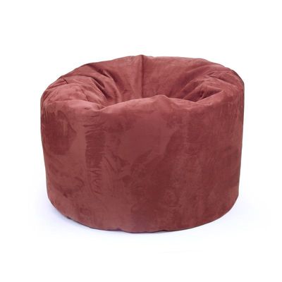Luxe Decora Pluche Water Repellent Suede Bean Bag With Filling (Compact) - Burgundy