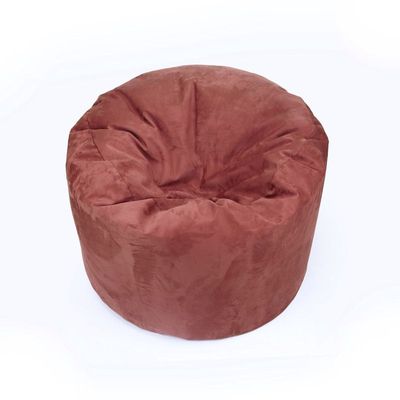 Luxe Decora Pluche Water Repellent Suede Bean Bag With Filling (Compact) - Burgundy