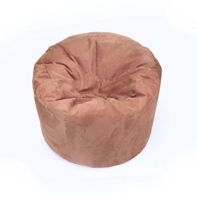 Luxe Decora Pluche Water Repellent Suede Bean Bag With Filling (Compact) - Baby Pink