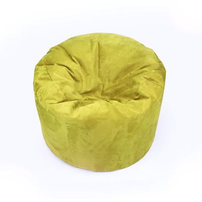 Luxe Decora Pluche Water Repellent Suede Bean Bag With Filling (Compact) - Golden Yellow