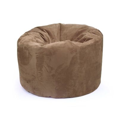 Luxe Decora Pluche Water Repellent Suede Bean Bag With Filling (Large) - Chocolate Brown