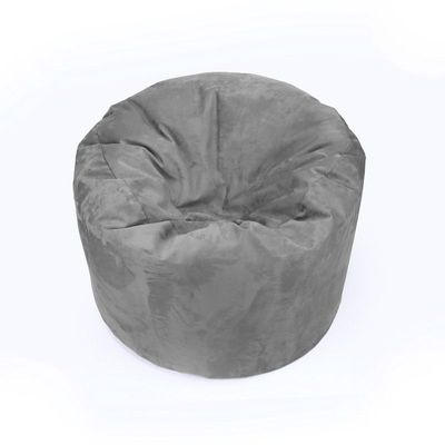 Luxe Decora Pluche Water Repellent Suede Bean Bag With Filling (Large) - Steel Grey