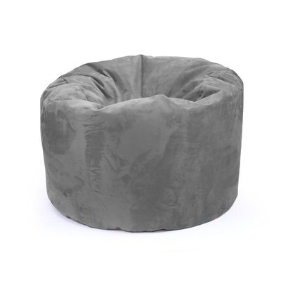 Luxe Decora Pluche Water Repellent Suede Bean Bag With Filling (Large) - Steel Grey