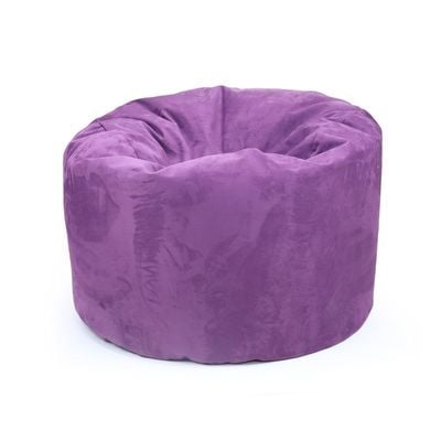 Luxe Decora Pluche Water Repellent Suede Bean Bag With Filling (Large) - Berry Violet