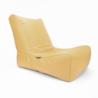 Luxe Decora Sereno Recliner Lounger Faux Leather Bean Bag With Filling (Large) - Beige