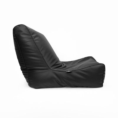 Luxe Decora Sereno Recliner Lounger Faux Leather Bean Bag With Filling (Large) - Black