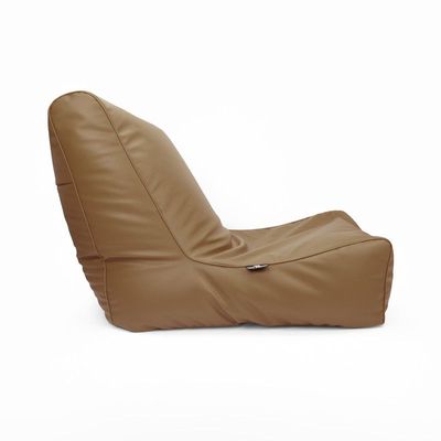 Luxe Decora Sereno Recliner Lounger Faux Leather Bean Bag With Filling (Large) - Brown