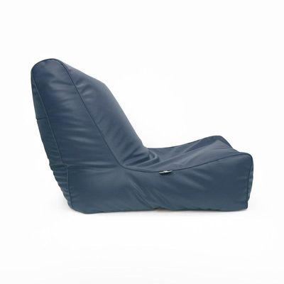 Luxe Decora Sereno Recliner Lounger Faux Leather Bean Bag With Filling (Large) - Navy Blue