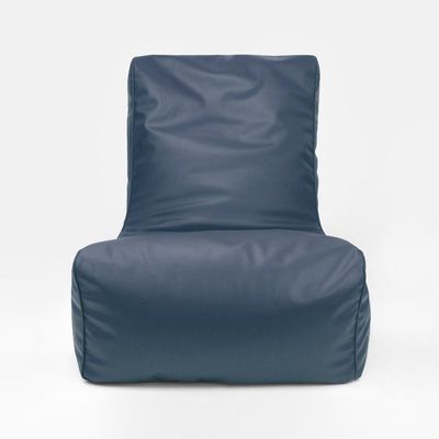 Luxe Decora Sereno Recliner Lounger Faux Leather Bean Bag With Filling (Large) - Navy Blue