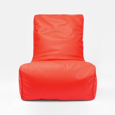 Luxe Decora Sereno Recliner Lounger Faux Leather Bean Bag With Filling (Large) - Red