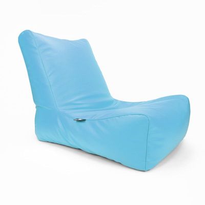 Luxe Decora Sereno Recliner Lounger Faux Leather Bean Bag With Filling (Large) - Sky Blue