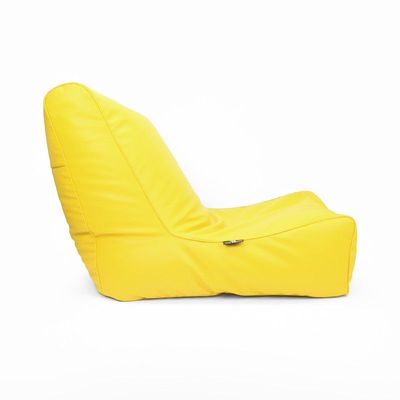 Luxe Decora Sereno Recliner Lounger Faux Leather Bean Bag With Filling (Large) - Yellow