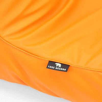 Luxe Decora Sereno Recliner Lounger Faux Leather Bean Bag With Filling (Large) - Orange