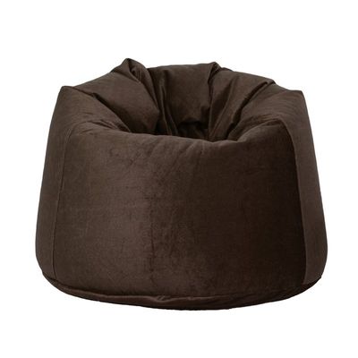 Luxe Decora Premium Suede Velvet Bean Bag With Polystyrene Beads Filling (Large) - Brown