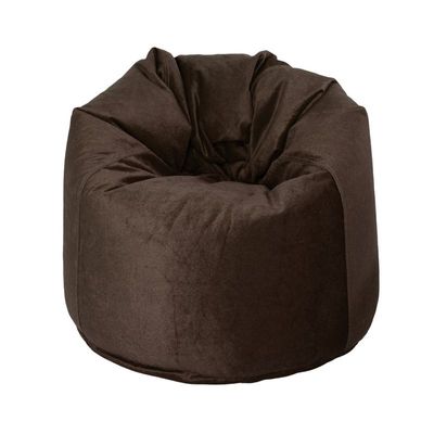 Luxe Decora Premium Suede Velvet Bean Bag With Polystyrene Beads Filling (Large) - Brown