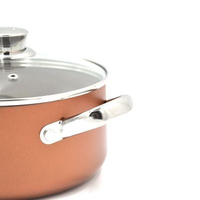 Prestige Ultra 20 Cm/2.8 L/3 Qt Casserole With Glass Lid And Pan Holder - Copper