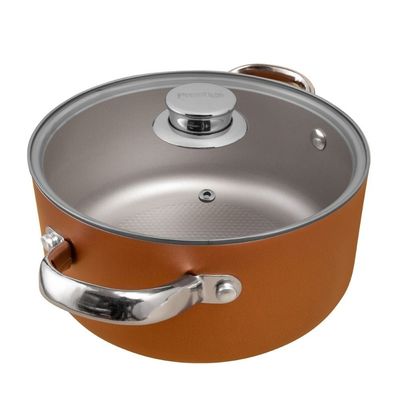 Prestige Ultra 26 Cm/6.2 L/6.5 Qt Stockpot With Glass Lid And Pan Holder - Copper