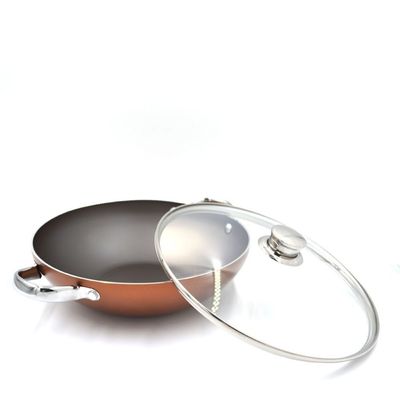 Prestige Ultra 24 Cm Kadai With Glass Lid And Pan Holder - Copper