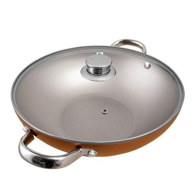 Prestige Ultra 24 Cm Kadai With Glass Lid And Pan Holder - Copper