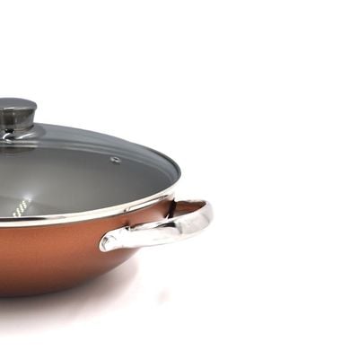 Prestige Ultra 24 Cm Kadai With Glass Lid And Pan Holder - Copper