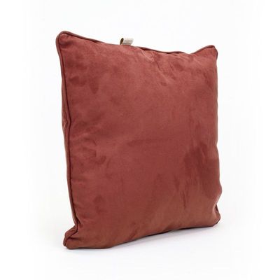 Luxe Decora Besya - Water Repellent Suede Cushion 45X45 Cm With Removable Cover - Burgundy