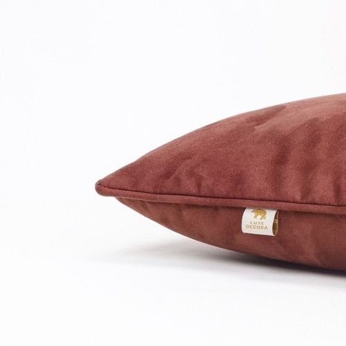Luxe Decora Besya - Water Repellent Suede Cushion 45X45 Cm With Removable Cover - Burgundy