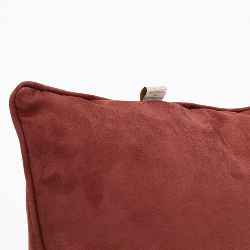 Luxe Decora Besya - Water Repellent Suede Cushion 45X45 Cm With Removable Cover - Burgundy