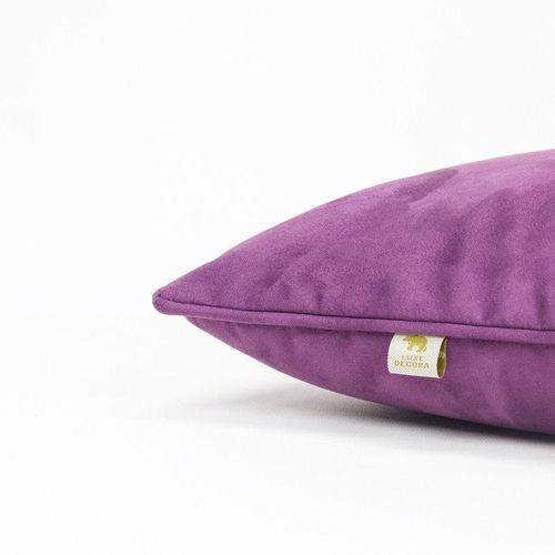 Luxe Decora Besya - Water Repellent Suede Cushion 45X45 Cm With Removable Cover - Berry Violet