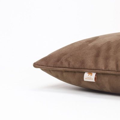 Luxe Decora Besya - Water Repellent Suede Cushion 45X45 Cm With Removable Cover - Chocolate Brown