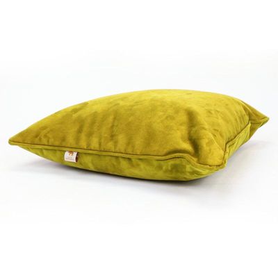 Luxe Decora Besya - Water Repellent Suede Cushion 45X45 Cm With Removable Cover - Golden Yellow