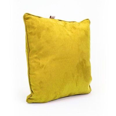 Luxe Decora Besya - Water Repellent Suede Cushion 45X45 Cm With Removable Cover - Golden Yellow