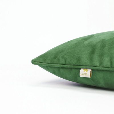 Luxe Decora Besya - Water Repellent Suede Cushion 45X45 Cm With Removable Cover - Hunter Green