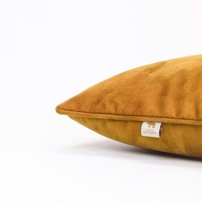 Luxe Decora Besya - Water Repellent Suede Cushion 45X45 Cm With Removable Cover - Mandarin Orange