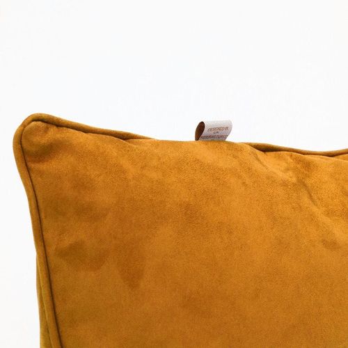 Luxe Decora Besya - Water Repellent Suede Cushion 45X45 Cm With Removable Cover - Mandarin Orange