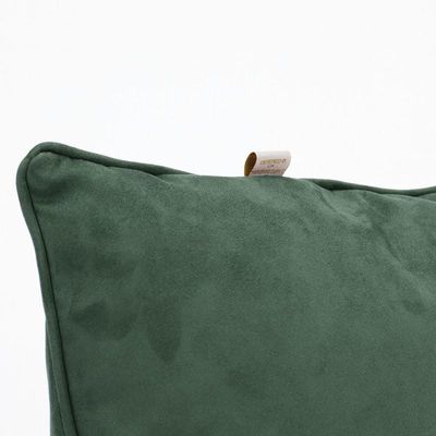 Luxe Decora Besya - Water Repellent Suede Cushion 45X45 Cm With Removable Cover - Night Green