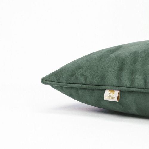 Luxe Decora Besya - Water Repellent Suede Cushion 45X45 Cm With Removable Cover - Night Green