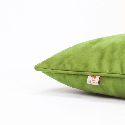 Luxe Decora Besya - Water Repellent Suede Cushion 45X45 Cm With Removable Cover - Pastel Green