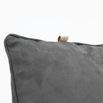 Luxe Decora Besya - Water Repellent Suede Cushion 45X45 Cm With Removable Cover - Steel Grey