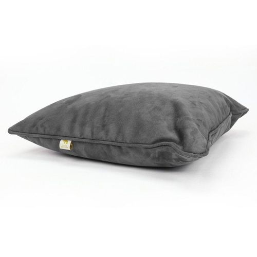 Luxe Decora Besya - Water Repellent Suede Cushion 45X45 Cm With Removable Cover - Steel Grey