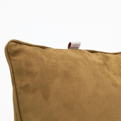 Luxe Decora Besya - Water Repellent Suede Cushion 45X45 Cm With Removable Cover - Sandy Beige