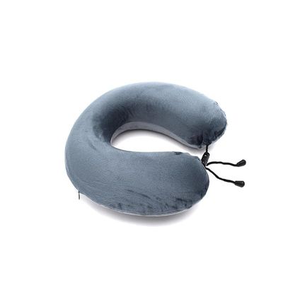 Memory Foam Neck Pillow: Your Ultimate Travel Companion! - Grey