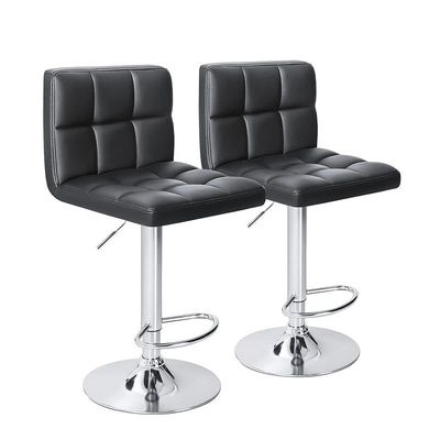 Homall Modern PU Leather Adjustable Swivel Bar Stools, Set Of 2 - Black